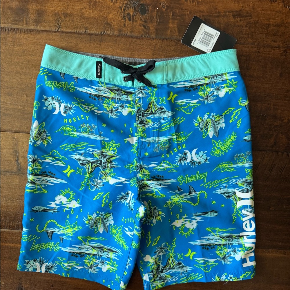 Hurley Blue Graphic Swim Shorts